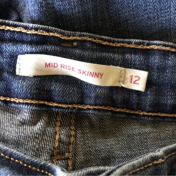 Levis Mid Rise Skinny Womens Size 12 Medium Blue Wash Casual Stretch Denim Jeans - Picture 9 of 9